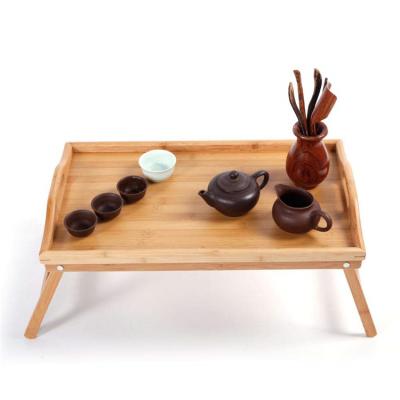 China Eco-Friendly Eco-Friendly Bamboo Wooden Adjustable Bed Breakfast Tray for sale