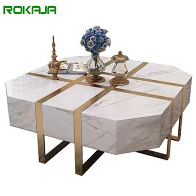 China (Other) adjustable luxury white coffee table set modern marble top coffee tables sets for sale