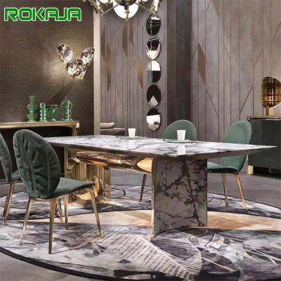 China Modern Hot Sale Italian Luxury Dining Table Set 8 10 Seater Household New Marble Rectangular Dining Tables for sale