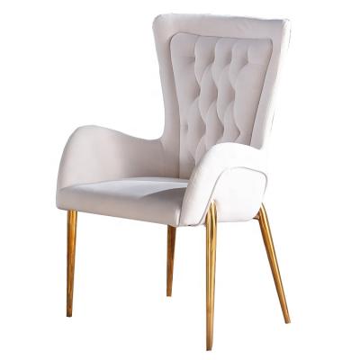 China Modern Gold White Creative Leisure Chair Hotel Office Business Negotiation Fabric Chairs Dining Room Restaurant for sale