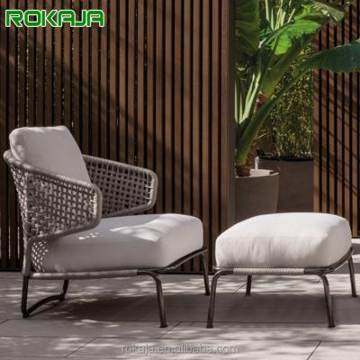 China Modern Single Sofa Bed Rattan Wicker Chair Sectional Outdoor Villa Furniture Modern Courtyard Chaise Longue for sale