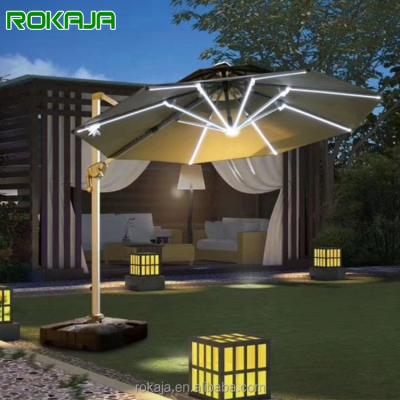 China Modern Round Roman Umbrella , Outdoor Square Leisure Parasol With Water Seat Solar Led Light Shop Umbrella for sale