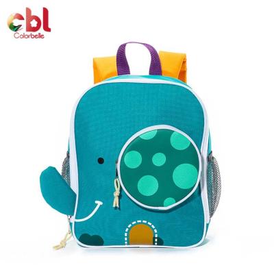 China Custom wholesale cheap price logo green color elephant cartoon kids waterproof backpacks school bags for sale