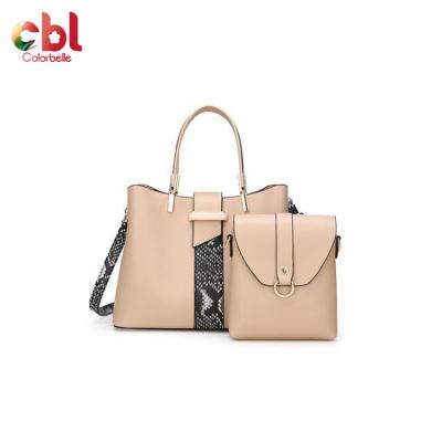 China New Style 2PCS Handbag Spring SET Purse Snake Pattern Ladies Handbags Tote Bag Ladies Women Handbag for sale