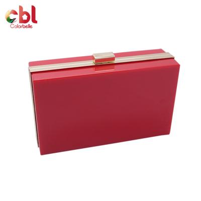 China 2020 hot sale fashionable acrylic bag red color high quality evening clutch bag fashion evening clutch bag for sale