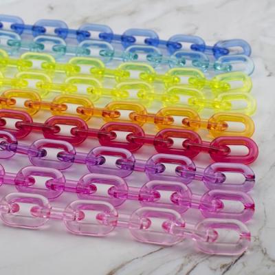 China Fashion Bag Chain Fashion Purse Accessories Resin Plastic Acrylic Bag Chain Multicolor Plastic Resin Acrylic Chain for sale