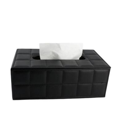 China Best Creativity Luxury Fashionable Eco-friendly Custom Printed Leather Container PP Square Tissue Crate Box Holder for sale