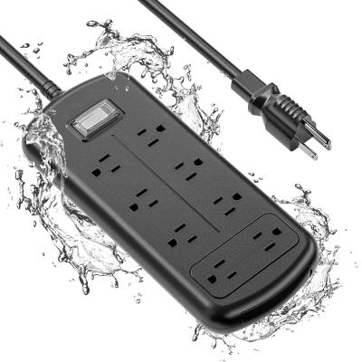 China Outdoor Residential/Multipurpose Surge Protector Waterproof IPX6 Rated Flat Band 8 Waterproof Outlets Power Socket For Patio Accessories for sale