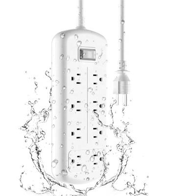 China Commercial Outdoor AC Outlet Outlet Surge Protection 8 Waterproof Power Strip For Baby Room Bathroom Vegetable Garden White for sale