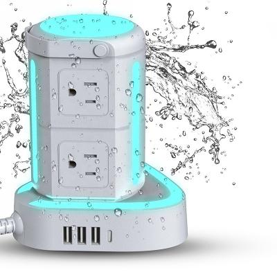 China Residential / Multi-Purpose Power Strip Tower Protect 6AC 3USB Socket Port Waterproof Surge Weather Protector, Extension Socket for sale