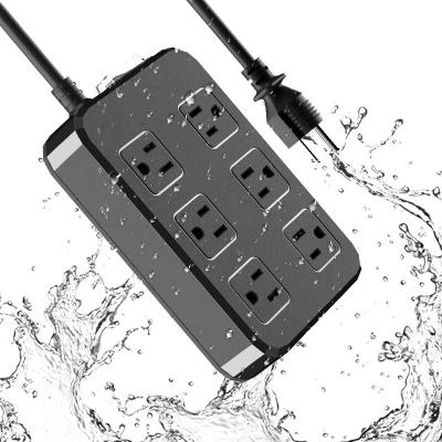 China 6ft Commercial Extension Cord 6 Outlets With Waterproof Overload Protector Power Strip Surge Protector For Yard Garden for sale