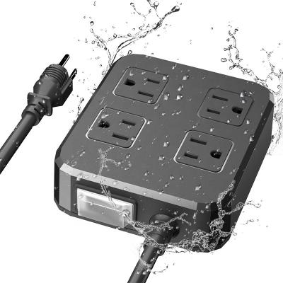 China Christmas Commercial Flat Waterproof Multi Function Strip Power Strip Outlets 3USB External Outlet 4 For Lighting Appliances for sale