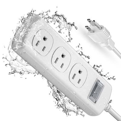 China Outdoor Hospital Power Strip Surge Protector 16AWG Tie Ground Plug Sockets IPX6 Waterproof For Family Travel RV Office Dorm White for sale