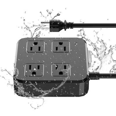 China Commercial Waterproof Protector 4 Outlet Surge Power Outdoor Strip Waterproof For Garden Patio Kitchen Living Room for sale