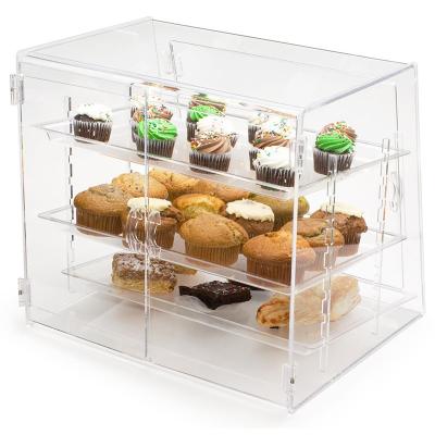 China Viable factory custom acrylic food showcase bakery display stand bread case for wholesale for sale