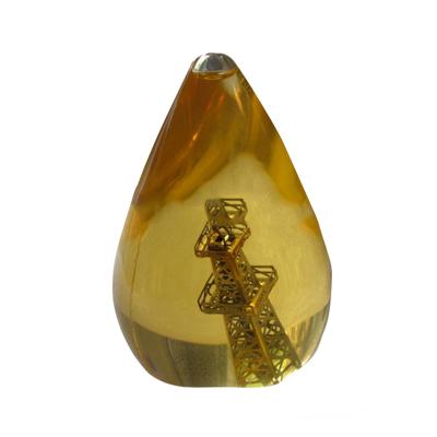 China Eco-friendly Custom Crystal Amber Paperweight For Factory Acrylic Wholesale for sale