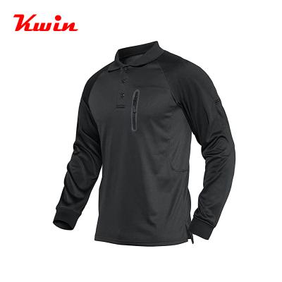 China Anti-Wrinkle Customized Men's Long Sleeve Polo Shirts Outdoor Performance Military Tactical Cargo T-Shirts for sale