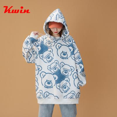 China Customized Anti-Wrinkle All Over Print Hoodie OEM Sweatshirt Women Oversize for sale