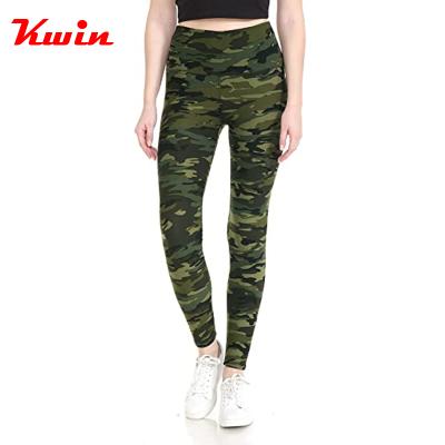 China Anti-Wrinkle CustomThick High Waist Yoga Pants With Pockets Tummy Control Workout Camouflage Running Yoga Gaiters For Women for sale