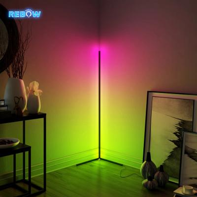 China Floor Standing Lampshade Drop Shipping Modern Minimalist RGB Aluminum Floor Lamp Modern Round RGB LED Lamp Nordic Corner Standing Light for sale