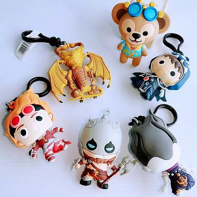 China Art& Collectable Hot Selling Decoration Gifts Cartoon Anime Figure Souvenir 3d Character PVC Rubber Key Chain for sale