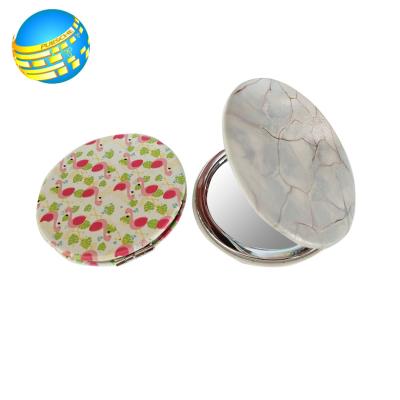 China Personalized Customizable High Quality Pocket Cosmetic Mirror Personalized Portable Folding Makeup Mirrors Round Shape Contract GIF for sale