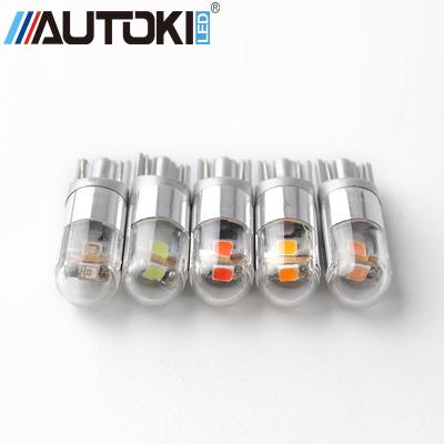 China T10 3030 3SMD 9W 400LM LED reversing light12-24V blue light12-24V RED/White/Ice/Amber T10 3030 3SMD 9W 400LM LED indicator side car lamp bulb parking for sale