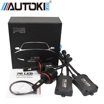 China High Quality Led Headlight AUTOKI Factory OEM P8 80W 8000LM Car Led Headlight for sale