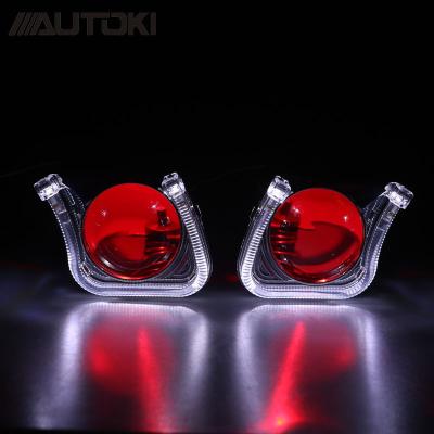 China AUTOKI Aluminum Alloy 2.5inch 3.0inch LED Angel Eyes Devil Eyes Bi-xenon Projector Lens Light for sale