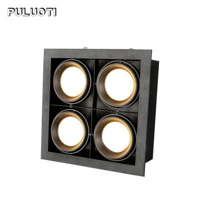 China Puluoti Home New Products Four Head Light Efficiency 48w 72w LED Indoor Recessed Spotlight 360 Degree Adjustment for sale