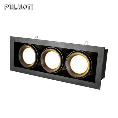 China Home Aluminum Three Heads 36w 54w LED Adjustable High Brightness Puluoti Indoor Recessed Spotlight for sale