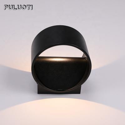 China Puluoti Modern Outdoor Circular LED Outdoor Mounted Aluminum Indoor Wall Lamp for sale