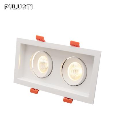 China Contemporary Indoor Recessed Mounted Led Spot Light Factory Wholesale Aluminum Double Head 80 Adjustable Spotlights 3watt 5watt 8watt 10watt for sale