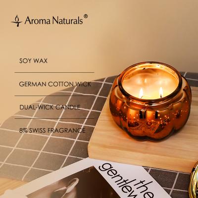 China Birthdays Aroma Naturals Halloween Holiday Pumpkin Scent Candle 100% German Cotton Wick Scent Scented Candles for sale