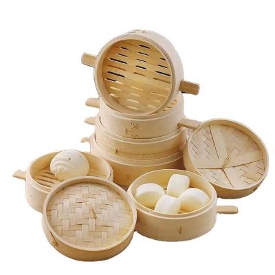 China Sustainable 30cm Bamboo Steamer With Lid Natural Bamboo Dumpling Steamer for sale