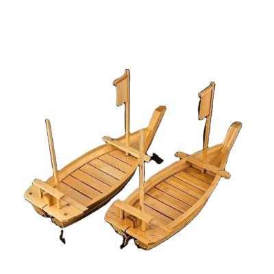 China Sustainable bamboo sushi tray decoration sushi boatsashimi tray decoration bamboo sashimi sushi boat for sale