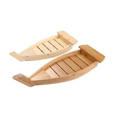 China Viable Wooden Dry Ice Boat Tool Tray Single Sushi Boat Sushi Boat Sashimi Boat for sale