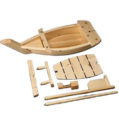 China Sustainable Sushi Boat 50cm Japanese Wooden Sushi Boat for sale