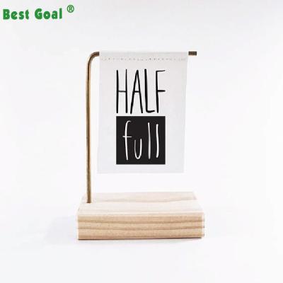 China Recyclable Wood and Metal Motivational Quote Canvas Standing Banner for sale