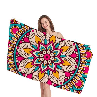 China Custom 230GSM Boho Pattern Beach Towel QUICK DRY Microfiber Custom Wholesale for sale