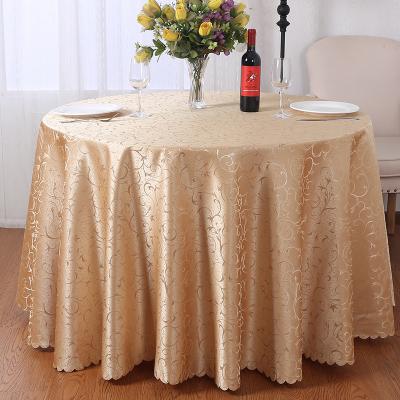 China Celebration Soft Jacquard Simple Round Banquet Tablecloth Cover Customized for sale