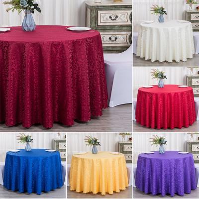 China Big Soft Round Jacquard Polyester Round Tablecloth Manufacturers for sale