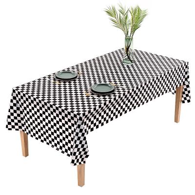 China Waterproof PEVA Oilproof And Waterproof Lattice Check Printed Disposable Table Cloth for sale