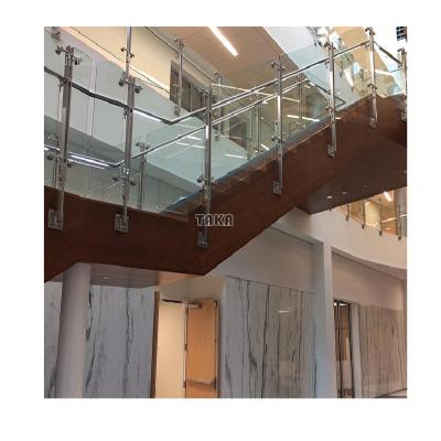 China Modern Customized Glass Pillar Railings Commercial Wall Mounted Stainless Steel Railing Post Side Mounted Balustrade Column For Staircase for sale