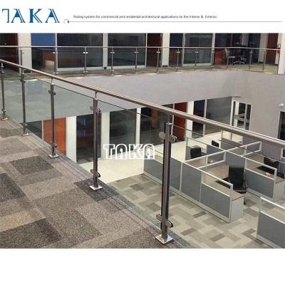 China Modern TAKA Glass Railing Balustrade System For Balcony Easy Installation Stairs Stainless Steel Glass Post Raling for sale