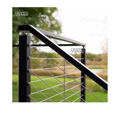 China modern taka stainless steel railing cable deck railings perforated posts deck stainless steel cable rail system for sale