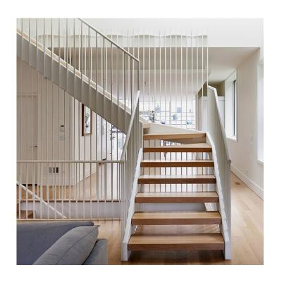 China Modern Wood Stairs With Glass Railings Wood Tread Suspended Sale Mono Stringer Staircase Crate Stairs for sale