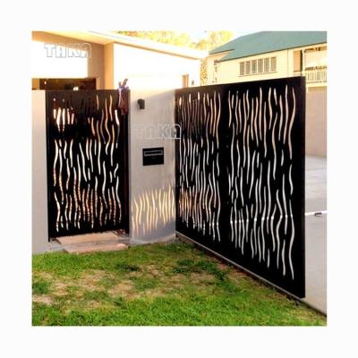 China Easily Assembled Customized Laser Cutting Modern Exterior Aluminum Decretive Garden Privacy Door Panels Decorative Metal Screen Partition for sale