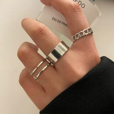 China Vintage European and American geometric wide open chain ring personality cold wind hip-hop hip-hop ring tail joint ring for sale