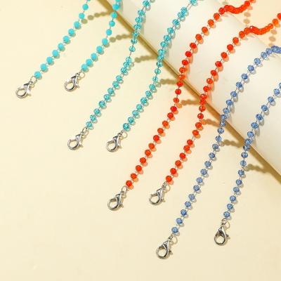 China Retro Trendy Fresh Flower Mix Color Rice Beads Fashion Universal Glasses Hanging Lanyard Masked Chain Neck Straps Holder Face for sale